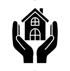 Logo of hands holding a house