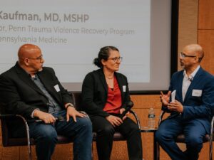 David Brown speaking with additional convening speakers.